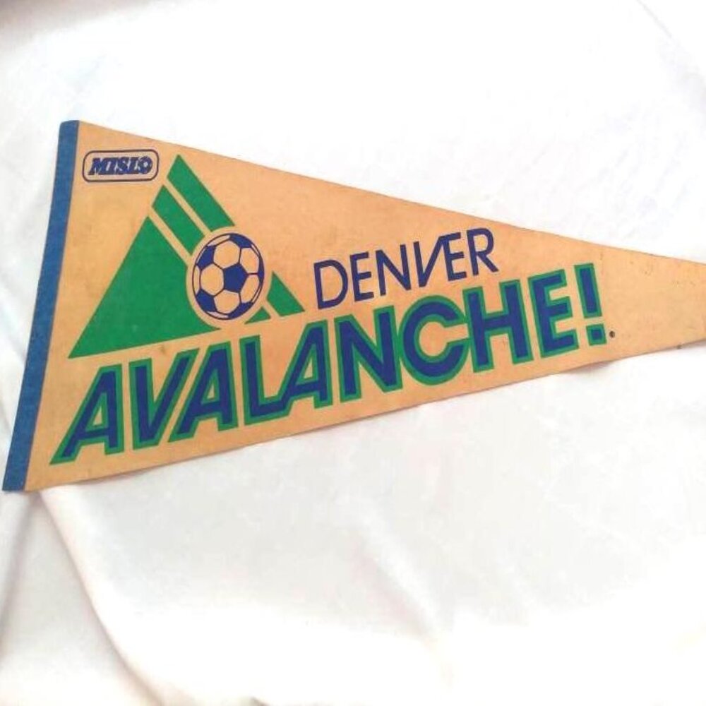 Large Denver Avalanche Soccer Club FC Pennant Vintage Antique Retro Wall Art